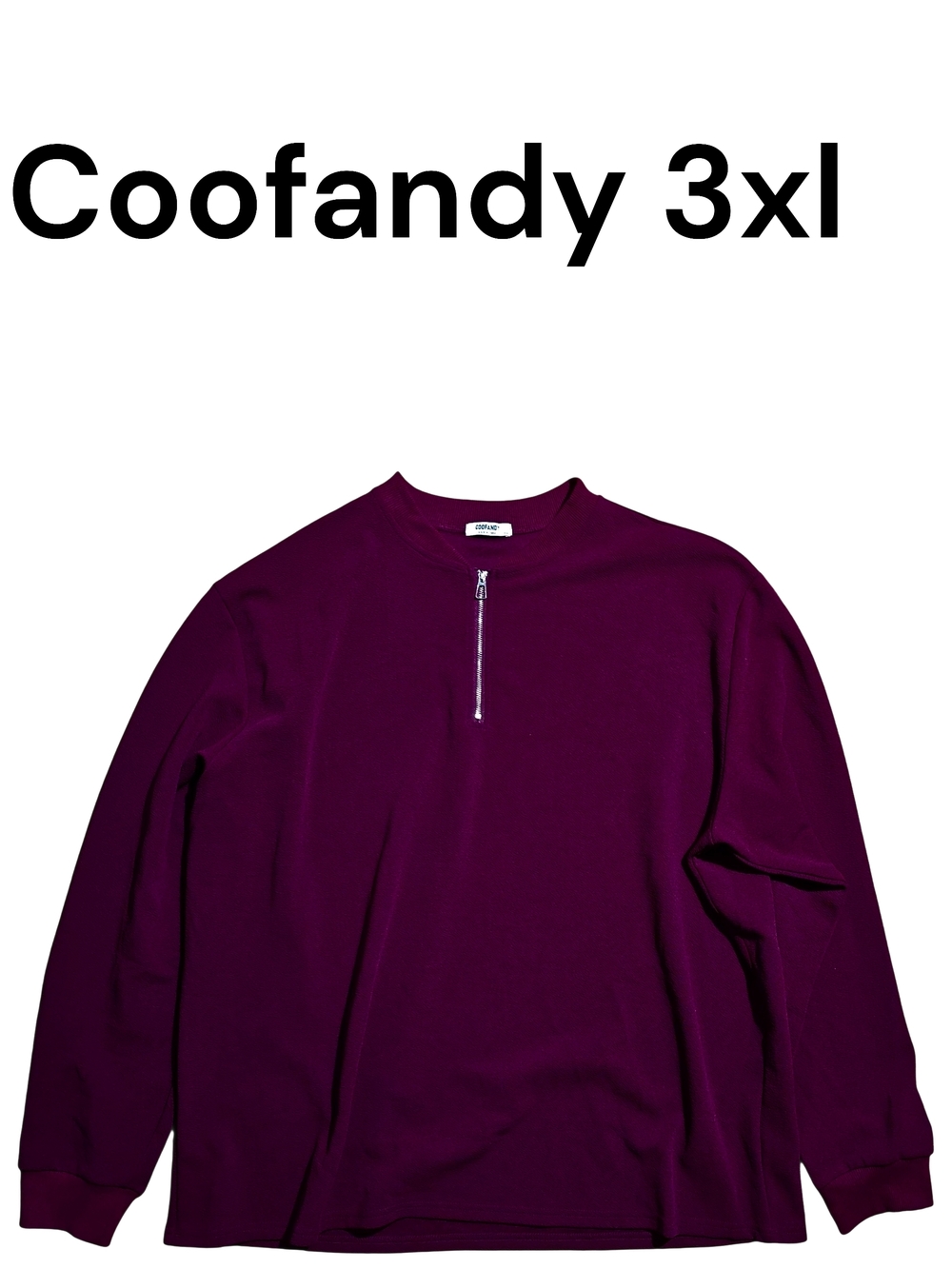 Coofandy Purple Zip-Neck Long-Sleeve Blouse